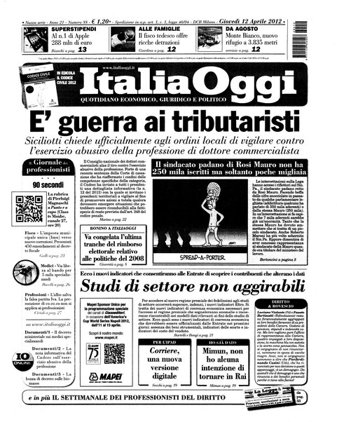 Italia oggi : quotidiano di economia finanza e politica